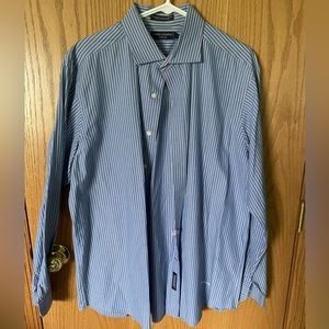 Men’s Daniel Cremieux Button Down Shirt - XL - Blue with White Stripes